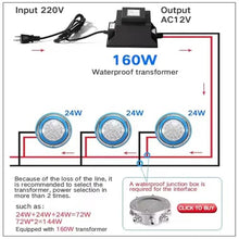 Lighting Transformer 12V 24V 100W 200W IP67 Waterproof Underwater LED Driver Power Supply Adapter Pool Light(24 V,500W)