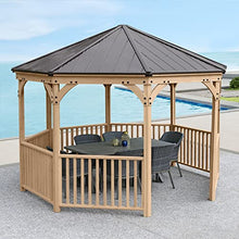 Yardistry Meridian 12' Octagon Gazebo Coffee Brown