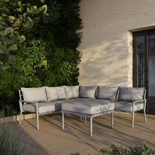 Deko Living 5 Place Seating Outdoor Gray Sofa and Ottoman Set