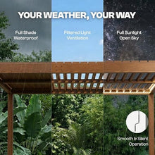 Patio Kingdom 10' x 13' Louvered Pergola Outdoor Aluminum Pergola Kit with Adjustable Roof, All-Weather Metal Gazebo with Drainage System for Patio, Deck, Garden and Backyard Shade, Wood Looking