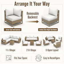 Outdoor Patio Furniture Set, PE Wicker Sectional Sofa with Thick Cushions
