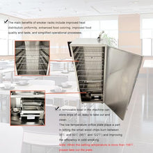 Banfluxion Electric Meat Smoke Oven 110V 1KW Commercial Stainless Steel Meat Smoker with 9 Detachable Racks and Side Wood Chip Loader Grill for Bacon Sausage Smoked Beef Making 30-120℃ 0-12h