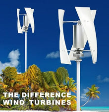 HUIZHITENGDA 3 Blade Portable Vertical Wind Power Turbine Generator Kit 6000W with Charge Controller 12V 24V 48V 220V Maglev Generator Low Wind Speed Start,12v
