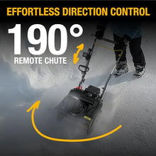 Poulan Pro Gas Snow Blower Single Stage 18 Inch with Electric Start, 190° Remote Chute Control, Lightweight, Compact