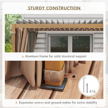 Outsunny 10' x 13' Louvered Pergola Hardtop Gazebo with Adjustable Aluminum Roof, Natural Wood