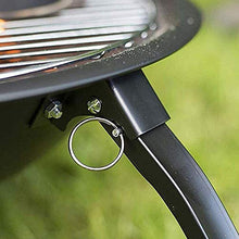Outdoor Fire Pit Foldable Outdoor Fire Pit, Wood Burning Fireplace, Round Metal Brazier with Spark Sieve Cover Poker and 24 in