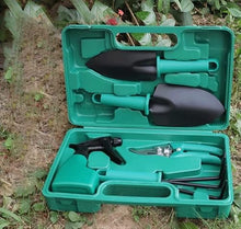 Feilx 5 Pieces Garden Tools Set, Heavy Duty Gardening Tools, Gardening Tools with Carrying Case & Ergonomic Handle, Stainless Steel Gardening Tools -Gift for Women and Men (Color : Green)