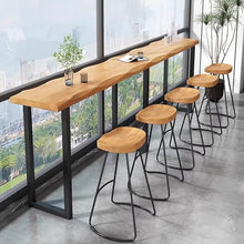 DESALAI Industrial Bar Counter Table,Solid Wood Top Table Long Narrow Table,Rectangular Height Pub Rustic Table,Live Edge Kitchen Dining Table,No Stool(78.7", Brown)