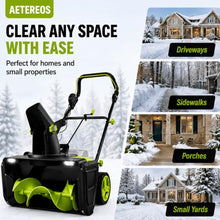 20 Inch Cordless Electric Snow Blower Machine, 7.6m/25ft Throw 2-Battery