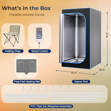 SereneLife Infrared Heat Home Sauna, Compact & Portable Spa Style Steam Sauna, Foot Pad Heating Mat, Indoor Personal Sauna with Foldable Chair, at-Home Relaxation and Rejuvenation