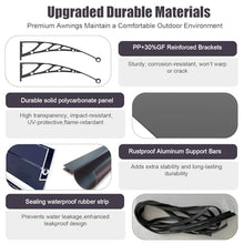 JYJNHOME 48x160 Inch Awning for Door Entrance,Polycarbonate Window Canopy Exterior Overdoor Shelter with Drainage,UV,Rain,Snow,Sun Shade Protection Outdoor Awnings for Outside,Patio,Porch,Deck,House