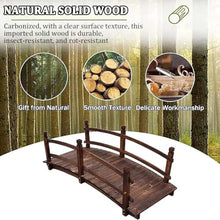 TT-YEL 4.6/5.9Ft Arched Backyard Garden Bridge, Outdoor Wooden Footbridge, Curved Walkway with Double Side Railings, Colorful Landscape Bridge, 1000Kg Load-Bearing, Pond Decoration,Yellow l140cm