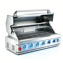 6 Burner Built In Gas Grill Island Head, Stainless Steel 39 Inch Propane Grill with Rear Burner, 72,000 BTUs, 684 SQ In Racks with Dual Fuel Compatibility