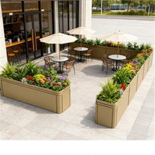 YUHUAWF Garden Bench Planting Trough Growing Container Flower Box Landscape Bed Planter Box with Bench