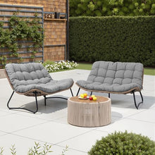 Crestlive Outdoor Loveseat, Patio Conversation Set (2PCS Dark Gray)