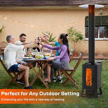 70,000 BTU Wood Pellet Outdoor Patio Heater with Glass Viewing Window