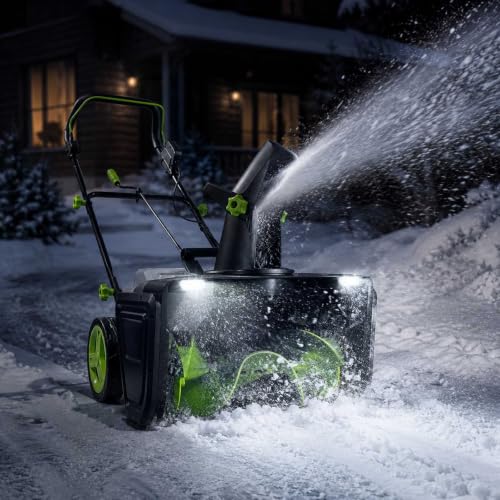 Battery Operated Snow Blower, 3500w, 7.5m Throw Distance fourbatteries
