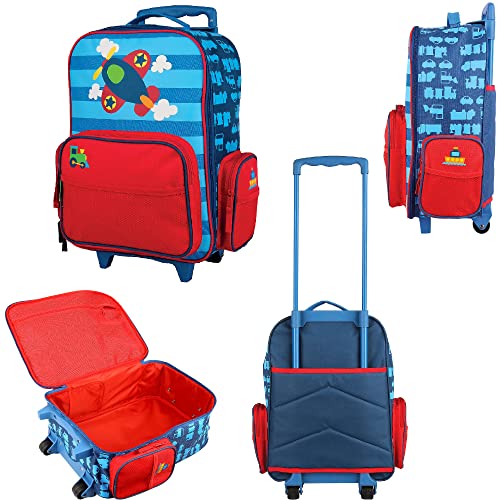 AVENTIS Child's Espresso Table Set with Shelf & 2 Chairs + Blue Automobile Travel Bundle Ages 3+