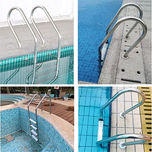 Three-Pedal Swimming Pool Handrail, 63.4" Stainless Steel Swimming Pool Anti-Rust Railing-Embedded Installation-Silver