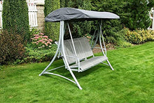 ROJAPLAST 103/9 Metal Garden Three Seat Swing, Grey, 123 x 196 x 179 cm