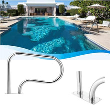 Pool Handrail 304 Stainless Steel Handrail Railing, Pool Hand Rail W/Quick Mount Base, Safety Handle for Indoor and Outdoor Inground Swimming Pools (1Pcs)