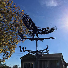Wind Vane Metal Weathervane Weathercock Wind Direction Indicator Retro Weather Vanes Garden Creative Stainless Steel Roof Mount for Farm Yard Home Decor Gift (Rooster 1) (Bald Eagle)
