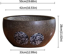 FAFACAI Flower Pot Brown Ceramic Flower Pot Outdoor Pastoral Home Living Room Bedroom Office Dining Room Decoration Retro Chinese Flower Pot Plant Container (Brown 42cm)