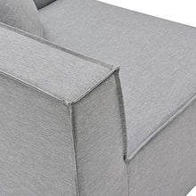 Modway EEI-4378-GRY Saybrook Patio Upholstered Loveseat and Ottoman Set in Gray,64 x 69 x 25.5