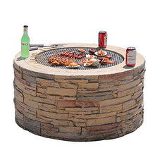 Outdoor Fire Pit Imitation Stone BBQ Grill Backyard Patio Garden Fireplace for Camping, Outdoor Heating, Campfire and Picnic (Color : Style 2) (Style 2)