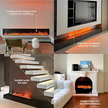HuanSebesity Water Vapor Fireplace with Real Water-Flame Vapour,Multiple Flame Colors and 5 Levels Flame Adjustment,LED Indoor Embedded Touchable Atomized Flame,Vent-Free,100cm/39.3in 80cm/31.4in
