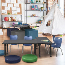 Regency Kee Height Adjustable Mobile Classroom Table Set with 12" Andy Chairs Grey/Navy