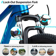 HH HILAND Hiland 29 inch Mens Mountain Bike, 17/19 inch Frame, Hydraulic Disc-Brake, Lock-Out Suspension Fork, 16 Speeds Trail Bike Light Blue