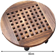 SDVantage Wooden Planter Caddy Plant Pot Caddy Round Garden Plant Pot Trolley Stand Mover with 360° Rotating Casters for Indoor Outdoor Home Garden