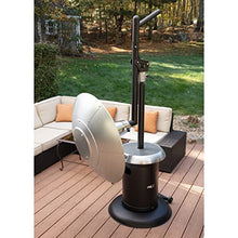 Cuisinart Perfect Position Propane Patio Heater, 38,200 BTU Powerful Directional Stainless Steel Outdoor Heater with Hidden Tank and Drink Table, Swivel Arm and Reflective Heat Shield