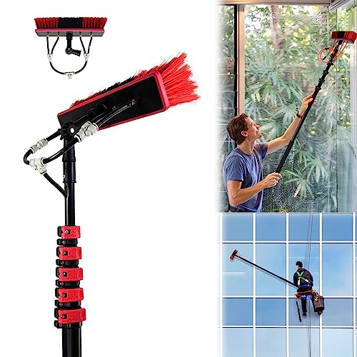Cleaning Brush Brush Head Greenhouse Roof Cleaner, Water Supply Window Cleaning Equipment, Solar Cleaning Brush Outdoor Window Cleaning (50cm Brush Head 24FT/7.2m)