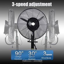 CUTPOIY Heavy Duty Outdoor Misting Fan 26in - Portable Industrial Spray Fan with 11 Gal Tank for Restaurants, Gyms, Warehouses - Large Pedestal Cooling Solut, 550mm/22in
