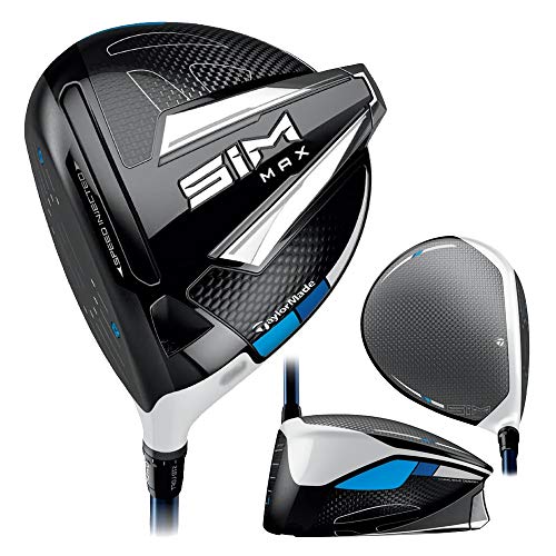 TaylorMade SIM MAX Driver, Fujikura Ventus Blue 6 Shaft, 9.0 Degree Loft, Left Hand, Stiff Flex, Black, Titanium, Blue