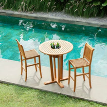 Cambridge Casual Mosko 3-piece Outdoor Patio Bistro Set, Solid Teak Wood bar-Height Table with Hidden Storage and 2 armless bar Chairs – Weather-Resistant Patio Set for Balcony, Deck, or Garden
