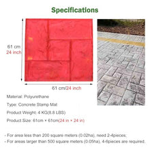 RENLXFI Brick Stamp Mat - Skin Slate Pattern Stone Decorative Texture Pad, Concrete Molds/Cement Imprint for Walkways Garden Patio, Polyurethane Stamping(2 Pack)