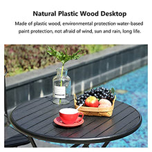 JIQHOHX A 3-Piece Set of Bistro Tables and Chairs, Folding Tables and Chairs,Outdoor Plastic Wood Patio Furniture Set,Three-Piece Foldable Balcony Table and Chair Set