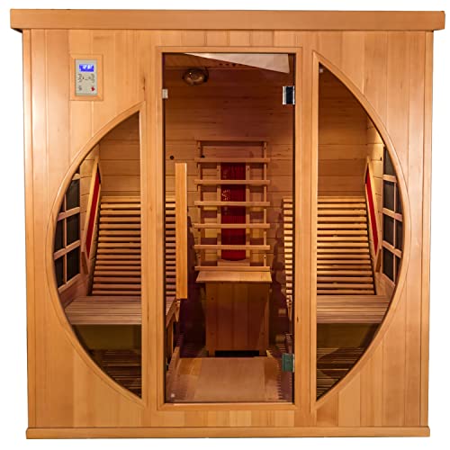 AURGOD Far Infrared Wooden Sauna Room 2-Person Indoor Sauna (Hemlock)