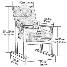 Renovation House Chairs Lounge Chair Multi function Adjustable Lazy Couch 180 deg Flat Recliner Foldable Lounge Chair Durable (Color : Wood is white)