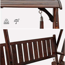 CUTPOIY Outdoor Patio Furniture Swing Glider with Stand, Garden Swing Outside Furniture Wooden Patio Swing Outdoor Lounge Chair Outdoor Swing Chair Bench Outdoor Porch Garden,