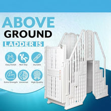 Poolzilla Premium Pool Step Ladder Set for Above Ground Pools White