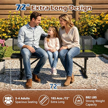 Dancongtea 72" Metal Picnic Bench 882LBS Diamond Mesh Outdoor Table