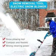 Rechargeable Snow Blower with Gloves, 1000W Electric Cordless Snow Shovel with Telescopic Pole/Adjustable Handle, 3000r/min Outdoor Snow Cleaner 8m Throwing Distance, for Patio, Playground, Farm