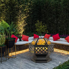 OTQEFTN Garden Fire Pit BBQ Grill Metal Fire Pits Outdoor Party Fire Pit Garden Patio Fireplaces Backyard Fire Pit Grill Rack