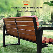ERoomQ Outdoor GThe Bench,Outdoor GThe Patio Bench for Your Leisure Time,Weatherproof GThe Benches Made of Cast Iron and Solid Wood, 2-4 Seat Bench with Backrest (1.5M)