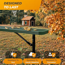 OUTTANS Heavy-Duty Outdoor Metal Bench (6 Ft - Surface, Green)