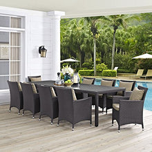 Modway Convene 11-pc Outdoor Patio Dining Set Espresso Peridot